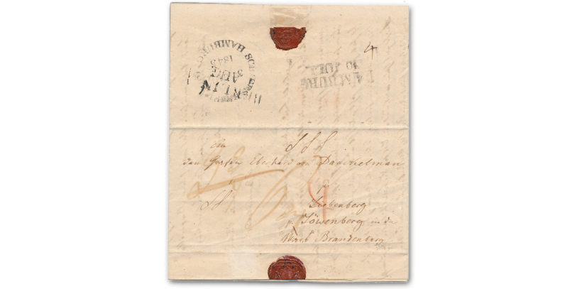 Helgolandbrief 1845  |  Ausruf: 1500 €  |  Zuschlag: 3800 €